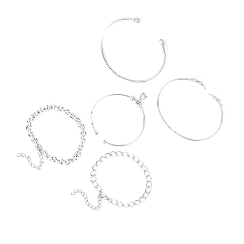 Xanorrg Elegante Legierungsarmbänder Mit Blatt Und Herz In Einem Vielseitigen 5 Stück Set Schmuckzubehör Für Frauen Strasssteine ​​Armband Set von Xanorrg