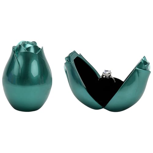 Xanorrg Elegante Rosafarbenförmige Ringe Halterbox Für Verlobung Hochzeit Doppeler Öffnung Schmuck Organisator Anhänger Aufbewahrung Hülle Jubiläum Juwelier Organizer von Xanorrg