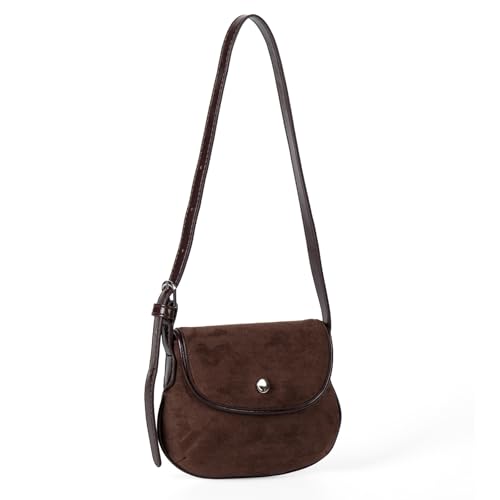 Xanorrg Elegante Suedes Sättel Tasche Verschiedene Tragetoptionen Stilvoller Alltags Mode Achselbaus Für Verschiedene Anlässe Verstellbarer Gurt Schulter von Xanorrg