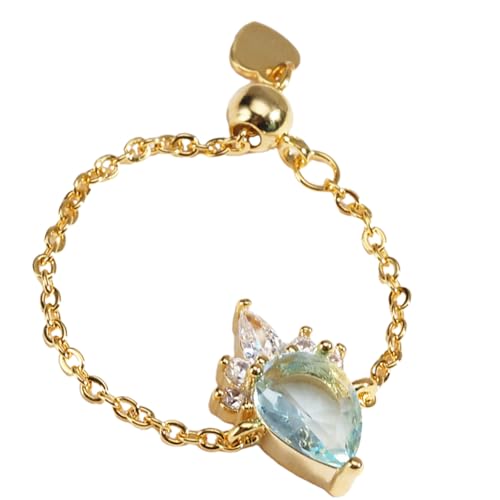 Xanorrg Eröffnung Kettenringe Verstellbare Tränenheizanhänger Fingerschmuck Kupfertextur Für Modeliebhaber Verstellbare Offene Ringe Vorhanden von Xanorrg