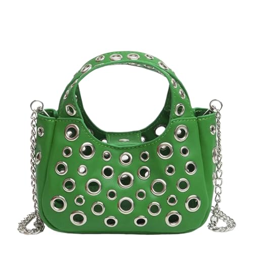 Xanorrg Frauen Bag Creative Crossbody Hollow Nieten Schulter PU Leder Handtasche Kettenmessen Für Alltägliche Kreative Handtasche Für Frauen Crossbody Hollow Nieten Schulter Trendtasche von Xanorrg