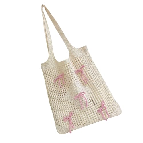 Xanorrg Frauen Bag Strick Schulter Häkeln Einkaufen Dating Achselgröße Große Kapazität Handtasche Mit Gestrickter Schulter Für Frauen Bögen Handtaschen Achselmodpit Modische Häkel von Xanorrg