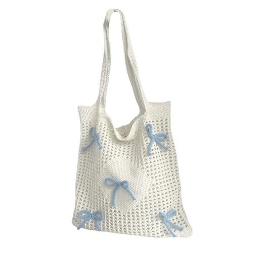 Xanorrg Frauen Bag Strick Schulter Häkeln Einkaufen Dating Achselgröße Große Kapazität Handtasche Mit Gestrickter Schulter Für Frauen Bögen Handtaschen Achselmodpit Modische Häkel von Xanorrg