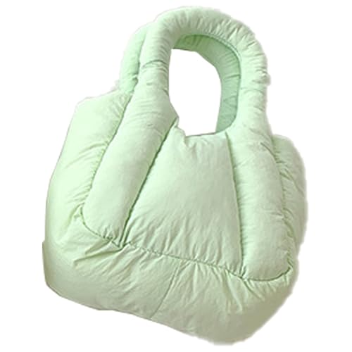 Xanorrg Frauen Gepolstert Gesteppte Kleine Pufferhandtasche Mit Oberen Griffkettenriemen Feste Farbe Crossbody Tasche Falten Schulterbetrüger Kettenriemen Crossbody Tasche von Xanorrg