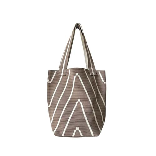 Xanorrg Frauen Großkapazität Eimerbeutel Geflesene Muster Handtasche Alleinfängern Schultergestrickter Achsel von Xanorrg