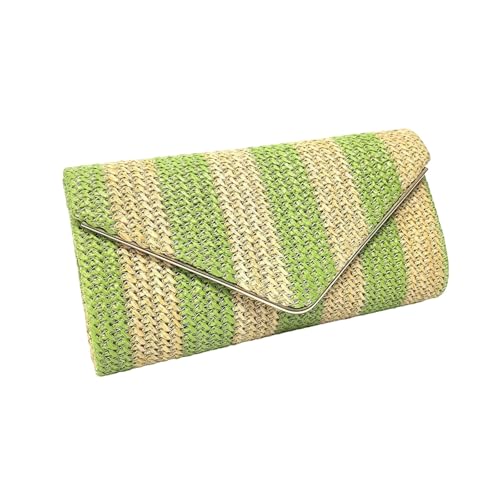 Xanorrg Frauen Strandtasche Achselhöhle Strohhandtasche All Matching Crossbody Handgewebtes Schulter Shopping Dating Dating Women Stroh Strand Gestreiftes Crossbody Handtasche Handtasche Handgewebt von Xanorrg