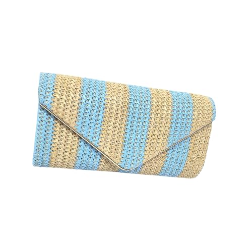 Xanorrg Frauen Strandtasche Achselhöhle Strohhandtasche All Matching Crossbody Handgewebtes Schulter Shopping Dating Dating Women Stroh Strand Gestreiftes Crossbody Handtasche Handtasche Handgewebt von Xanorrg