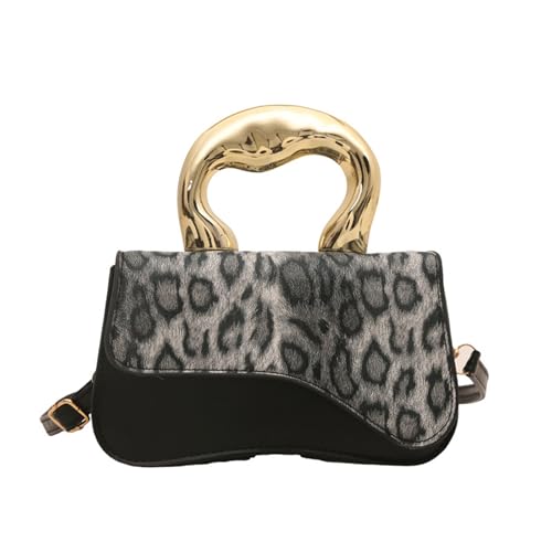 Xanorrg Frauen Tasche Leoparden Druck Schulter Französischer Stil Handtasche PU Leder Crossbody Top Für Tägliche Reisen Frauen Französische Stile Crossbody Top Leopardendruck Schulter von Xanorrg