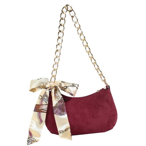 Xanorrg Frauen Tasche Schulter Mit Schals Winter Achsel Achsel Casual Pendelpendel Goldkette Crossbody Shopping Winter Crossbody Für Frauen Gold Kette Schulterpreis Achselhöhle von Xanorrg