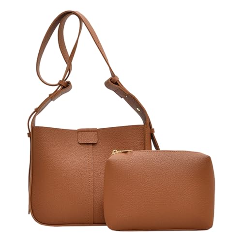 Xanorrg Frauen Umhängetasche Einfaches Pendeln Großer Kapazität Crossbody Eimer PU Leder Boten Für Tägliche Frauen Crossbody Große Kapazität Schulter PU Leder Messenger von Xanorrg