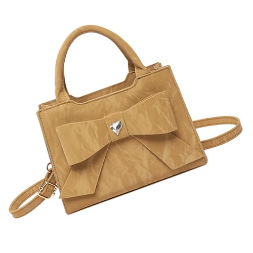 Xanorrg Frauen Umhängetasche Stilvoller Top Stilvoller Crossbody Dating PU Leder Handtasche Einfache Messengerinnen Frauen Schöne Bogenknoten Crossbody Top Handtasche Trendige Schulter von Xanorrg