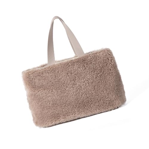 Xanorrg Frauen Weiche Plüsch Tasche Mit Fuzzy Winter Schulter Lässiger Handtasche Mit Geräumigen Inneneinkäufen von Xanorrg