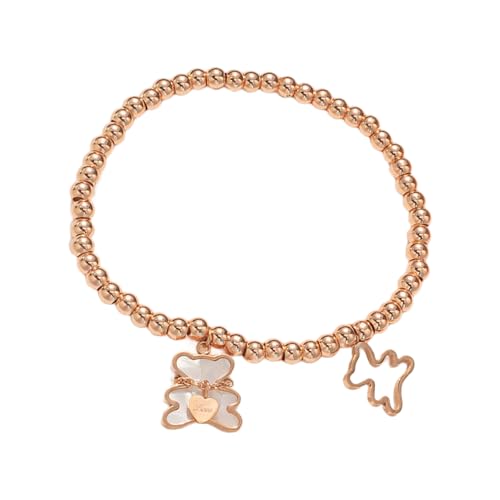 Xanorrg Frauenschmuckarmband Mit Wenig Bär Und Perlen Zartes Perlenarmband Charme Mit Zarten Perlen Bären Date Night Accessoires von Xanorrg