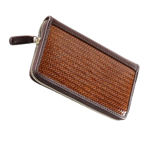 Xanorrg Friendly Rattan Muster Coin Tasche Für Frauen Leichtes Langen Brieftasche Praktische Gewebe Geldbeutel Mit Geräumiger Innenausstattung von Xanorrg