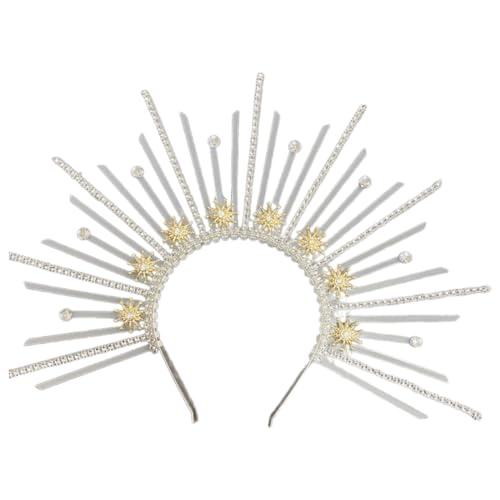 Xanorrg Fünf Punkte Sternrunde Kopfschnalle Kronen Party Halloween Kostüm Göttin Kopfbedecke Hexenkleid Haarzubehör Kronen Kopfschnalle Haarband Haarzubehör von Xanorrg