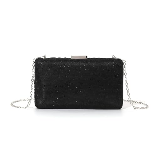 Xanorrg Funkelnde Party Handtasche Mit Abnehmbarem Schultergurt Crossbody Geldbörsen Modetasche Für Hochzeit Und Ungezwungener Event Schwarze Tasche von Xanorrg
