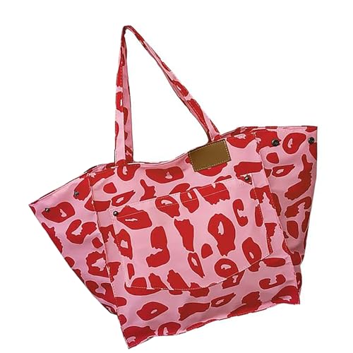 Xanorrg Große Einkaufsbeutel Nylon Umhängetaschen Mit Trendigen Leoparden Drucken Und Bequemer Riemen Für Frauen Mädchen Frauen Umhängetasche von Xanorrg