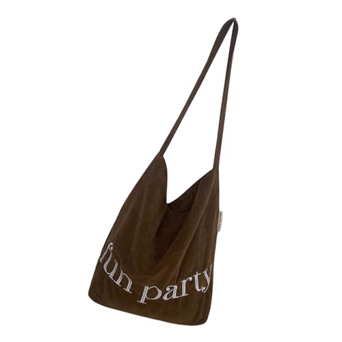 Xanorrg Großkapazität Casual Cord Umhängetasche Für Reisen Und Tägliche Nutzung Mode Handtasche Büro Arbeit Handtasche Cord Umhängetasche von Xanorrg