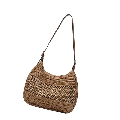 Xanorrg Handgefertigte Raffia Beach Bag Mit Geräumigen Futter Casual Umhängetaschen Essentielle Handtasche Für Frauen Reisen Accessoires Freundliche Strandtasche von Xanorrg