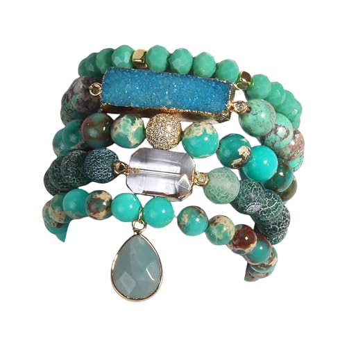 Xanorrg Handgefertigtes Natursteinarmband Einstellbarer Unisex Charme Für Verschiedene Stapelbare Armbänder Von Handgelenksgröße Geeignet von Xanorrg