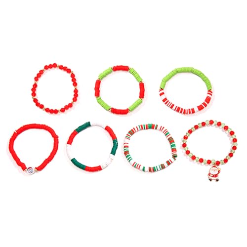 Xanorrg Handgefertigtes Weihnachtsarmband Weiche Tonperlen Armband Handschmuck Geeignet Für Frauen Die Festival Accessoires Lieben Handgefertigte Weihnachtsschmuck von Xanorrg