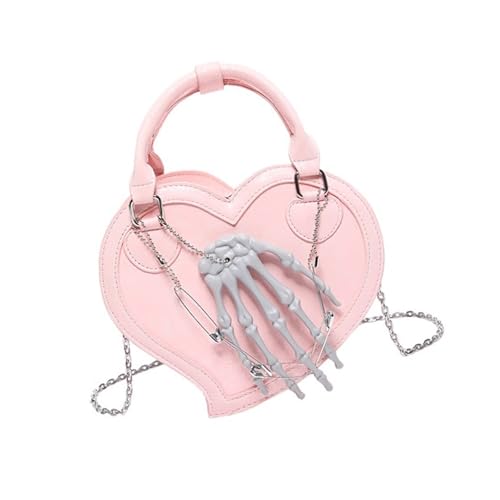 Xanorrg Herzförmige Tasche Für Frauen PU Leder Crossbody Schöne Schulter Retro Handtasche Einkaufen Frauen Herzförmige Schulter PU Leder Crossbody Top Handtasche von Xanorrg