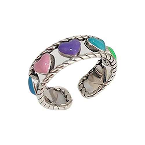 Xanorrg Herzförmiger Süßigkeiten Drop Ölring Für Männer Und Frauen Exquisite Hohl Einstellbare Finger Geschenk Für Frauen Mädchen Süßigkeiten Drop Oil Heart von Xanorrg