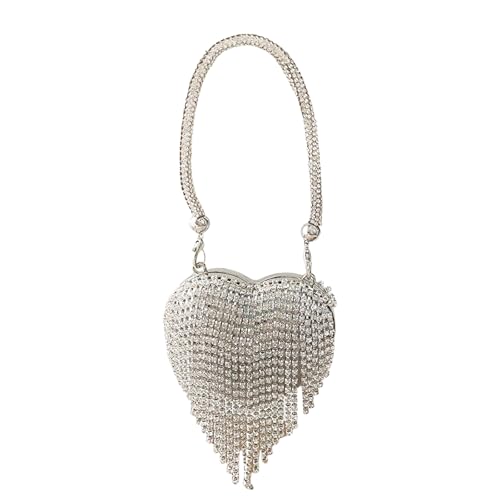 Xanorrg Kleine Herzförmige Strassstasche Mit Kette Für Frauen Strasssteine Schultertasche Crossbody Taschen Handtasche Trendy Damen Abendbekleidung Xanorrg Kleine Herzförmige Strassstasche Mit Kette Für Frauen Strasssteine Schultertasche Crossbody Taschen Handtasche Trendy Damen Abendbekleidung von Xanorrg