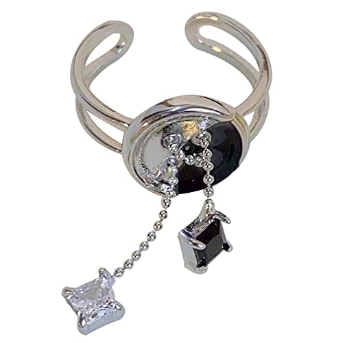 Xanorrg Knopfform Dating Ringe Öffnen Verstellbare Fingerverstellbare Kupfermaterial Schmuckgeschenk Für Mädchenringe Für Teenager Girls von Xanorrg