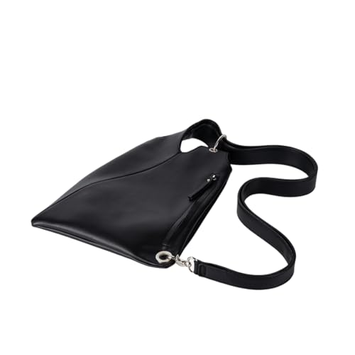 Xanorrg Koreanische Stile Asymmetrische Umhängetasche Mode Mode Weiche Textur PU Leder Vintage Unregelmäßige Crossbody Geldbörse Für Frauen Männer Asymmetrische Geldbörse von Xanorrg