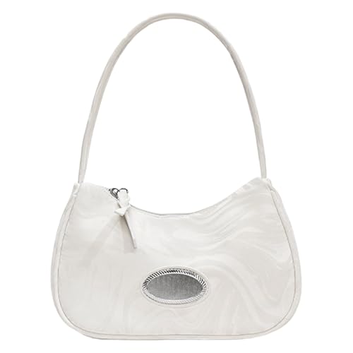 Xanorrg Koreanische Trendige Umhängetasche Mit Reißverschluss Für Frauen Lässig Elegant Einfache Einfarbige Unterarm Handtasche Achselbind von Xanorrg