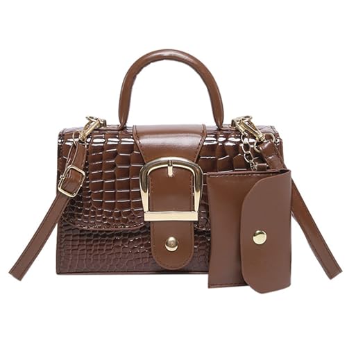 Xanorrg Kreativ Geprägte Crossbody Und Handheld Tasche Set PU Leder Umhängetaschen Handtasche Für Modische Damen PU Ledertasche von Xanorrg