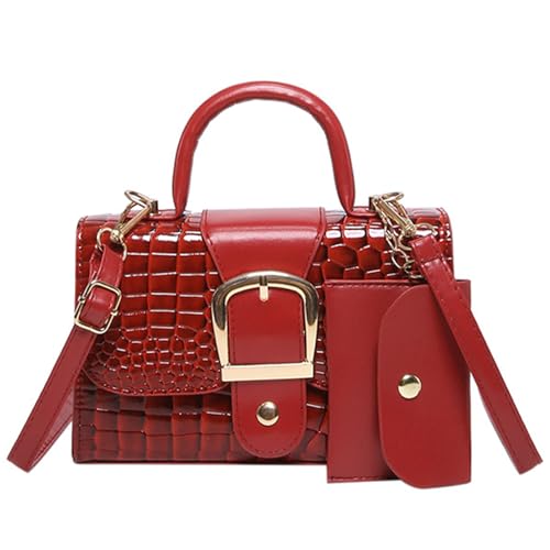 Xanorrg Kreativ Geprägte Crossbody Und Handheld Tasche Set PU Leder Umhängetaschen Handtasche Für Modische Damen PU Ledertasche von Xanorrg