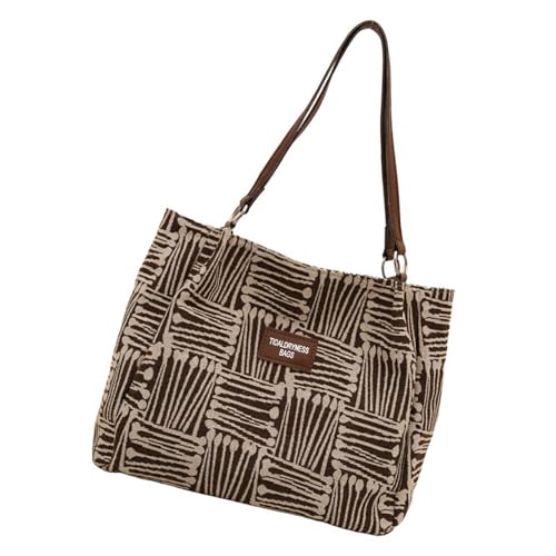 Xanorrg Lässige Leinwandtasche Für Frauen Große Kapazität Umhängetasche Modeinkäufer Handtasche Täglich Nutzung Winter Accessoire Elegante Damen Carryall von Xanorrg