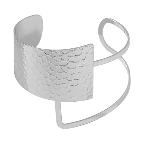Xanorrg Leicht Übertriebenes Open Manschettenarmband Für Frauen Unregelmäßig Einstellbares Armband Geometrisches Accessoire HipHop Schmuck Vielseitiges Modearmband von Xanorrg