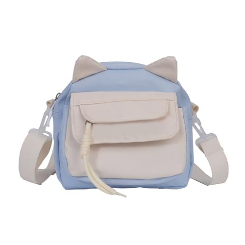 Xanorrg Mode Damen Crossbody Phone Bag Praktische Nylon Umhängetaschen Katzen Ohr Kleine Satchel Geldbörse Mit Verstellbarem Riemen Mode Nylon Umhängetasche von Xanorrg