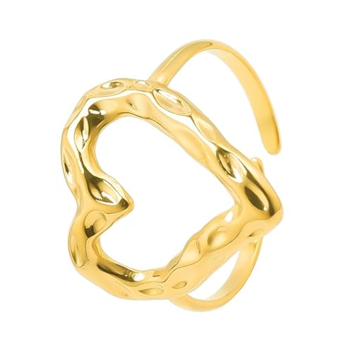 Xanorrg Mode Herz Offene Ringe Trendy Edelstahl Herz Verstellbarer Eleganter Schmuck Für Frauen Täglich Kleidung Xanorrg Mode Herz Offene Ringe Trendy Edelstahl Herz Verstellbarer Eleganter Schmuck Für Frauen Täglich Kleidung von Xanorrg