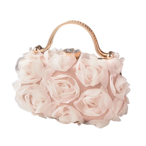 Xanorrg Mode Rose Handheld Geldbörse Für Braut Und Abendparty Ketten Gurt Grad Tasche Griffe Handtaschenkettenriemen Hochzeitsbetrieb von Xanorrg