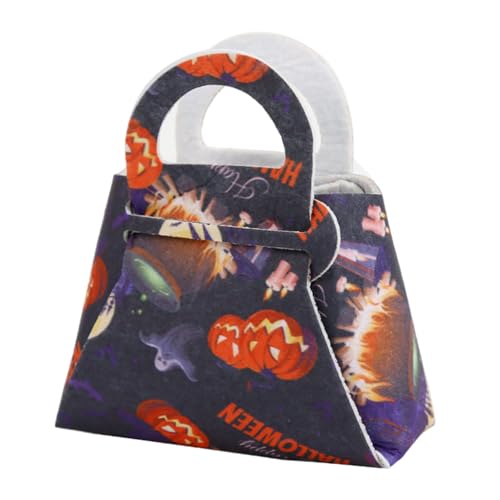 Xanorrg Mode Süßigkeiten Handtasche Filzkürbis Tragetasche Aufbewahrungskoffer Für Halloween Feierlichkeiten Und Kinderfreundlicher Spaß Große Kapazität Süßwarenhalter von Xanorrg