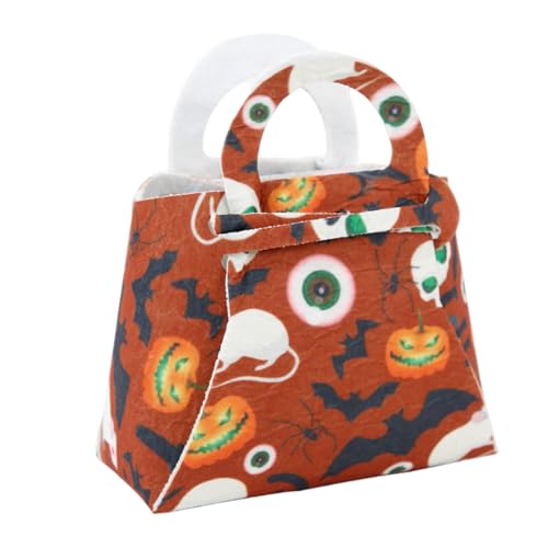 Xanorrg Mode Süßigkeiten Handtasche Filzkürbis Tragetasche Aufbewahrungskoffer Für Halloween Feierlichkeiten Und Kinderfreundlicher Spaß Große Kapazität Süßwarenhalter von Xanorrg