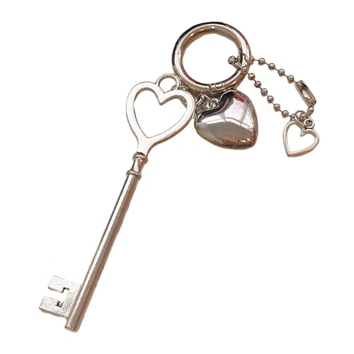 Xanorrg Modeschlüssel Und Herzschlüsselkettenlegierung Y2K Keyring Schmuck Herz Keyring Handtasche Accessoires Für Frauen Mädchen Modische Schlüssel Anhänger von Xanorrg