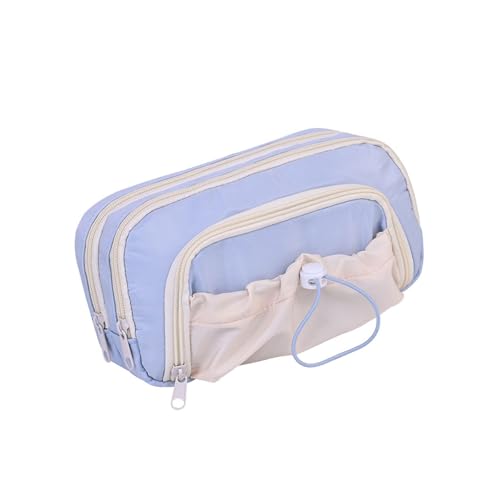 Xanorrg Modische Kordelstiftbeutel Multi Pocket Aufbewahrung Multilayer Stiftbeutel Reisekoffer Für Teenager Und Kinder Stoffstifte Beutel von Xanorrg