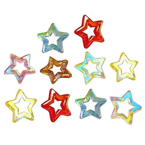 Xanorrg Packung Mit 10 Prozent Vielseitiger Acrylperlen Verschiedene Ausgehöhlte Sterncharme Perlen Für Schmuck Handgefertigte Handwerksprojekte Acrylstar Perle von Xanorrg