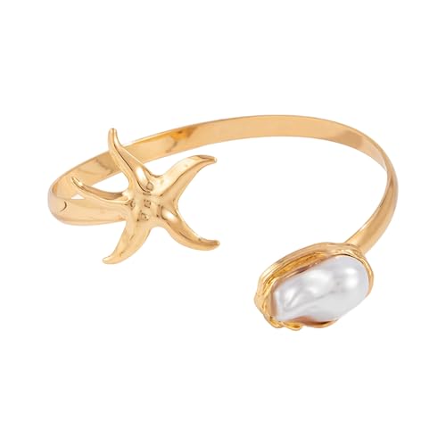 Xanorrg Punkstile Geometrische Verstellbare Öffnungsmanschettenarmband Für Frauen Fashion Metal Arm Schmuck Punk Gold Verstellbares Armarmband von Xanorrg