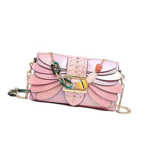 Xanorrg Raffinierte Frauenhandtaschen Umhängetasche Crossbody Tasche PU Leder Elegante Kettenriemenbeutel Für Jeden Anlass Stilvolle Tägliche Geldbörse von Xanorrg