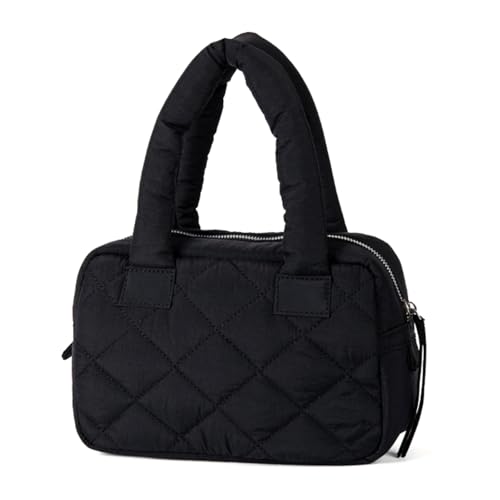 Xanorrg Raffinierte Gesteppte Nylongeldbörse Mit Bowknot Für Büro Und Freizeitaktivitäten Polsterplaids Muster Kleine Handtasche Elegante Pendler Nylon Tasche von Xanorrg