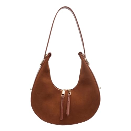 Xanorrg Raffinierte Umhängetasche Mit Reißverschlussdetail Frauen Leder Unterarm Tasche Retro Handtasche Für Mehreren Anlässen Winter Geldbeutel von Xanorrg
