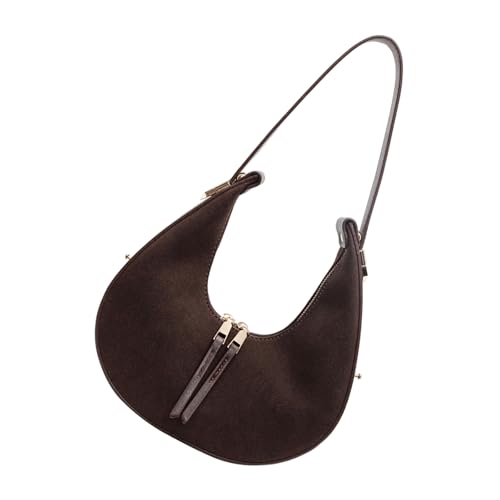 Xanorrg Raffinierte Umhängetasche Mit Reißverschlussdetail Frauen Leder Unterarm Tasche Retro Handtasche Für Mehreren Anlässen Winter Geldbeutel von Xanorrg