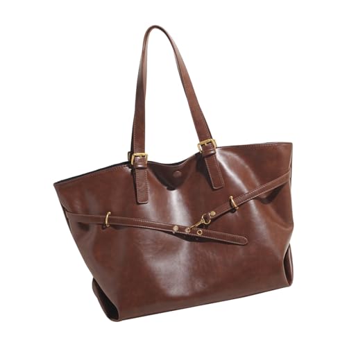 Xanorrg Retro Inspirierte Umhängetasche Mit Mehreren Fächern Kratzfeste Ergonomische Achselbaus Für Frauen Frauenbüro Handtasche von Xanorrg