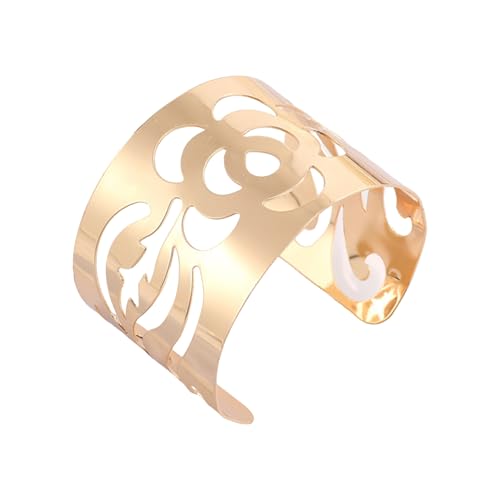Xanorrg Rhombusblätterblatt Legierung Armband Manschettenkonstruktionen Armband Mit Offenen Designs Und Blattakzent Für Trendige Outfits Moderner Minimalistischer Manschette von Xanorrg
